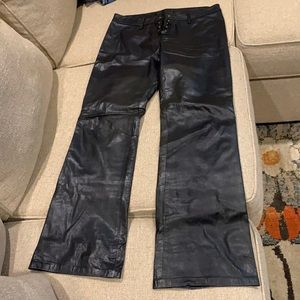 Theory. Genuine leather rocker pants